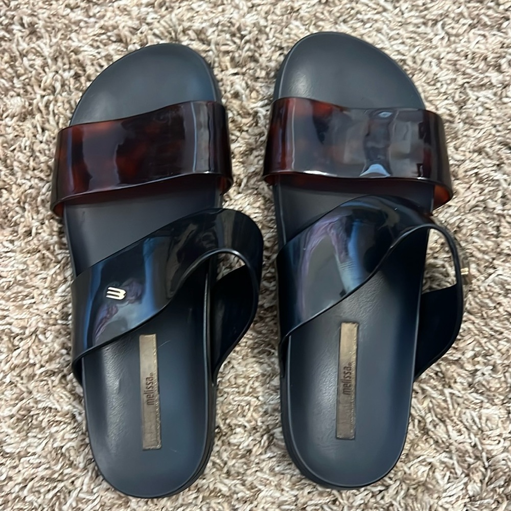 Melissa Jelly Strap Slides size 10